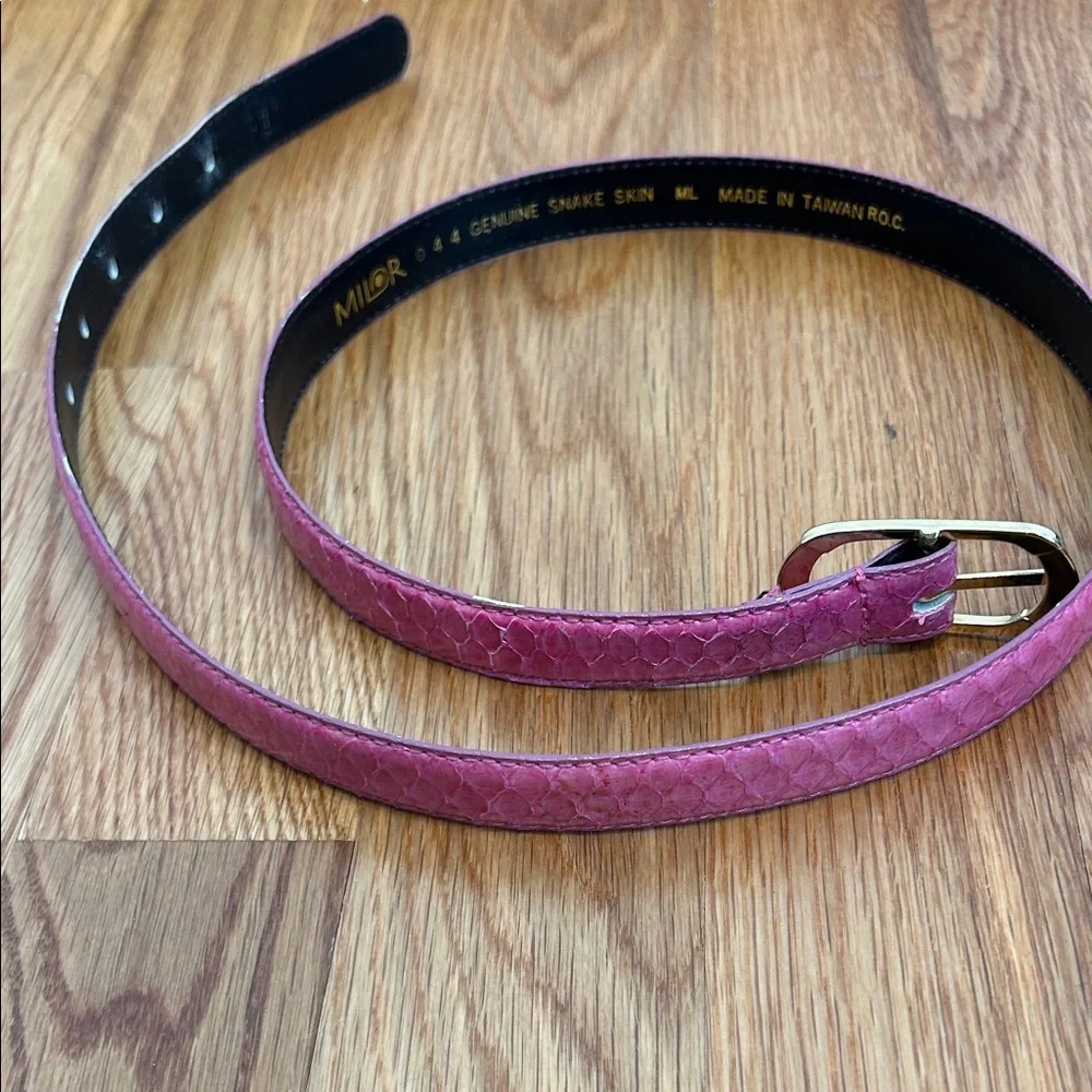 Vintage Milor Genuine Snake Pink Slim Belt Women’s medium large